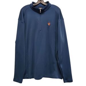 NIKE GOLF Jacket Mens XL Blue Spell Out Logo Pullover Quarter Zip Athleisure